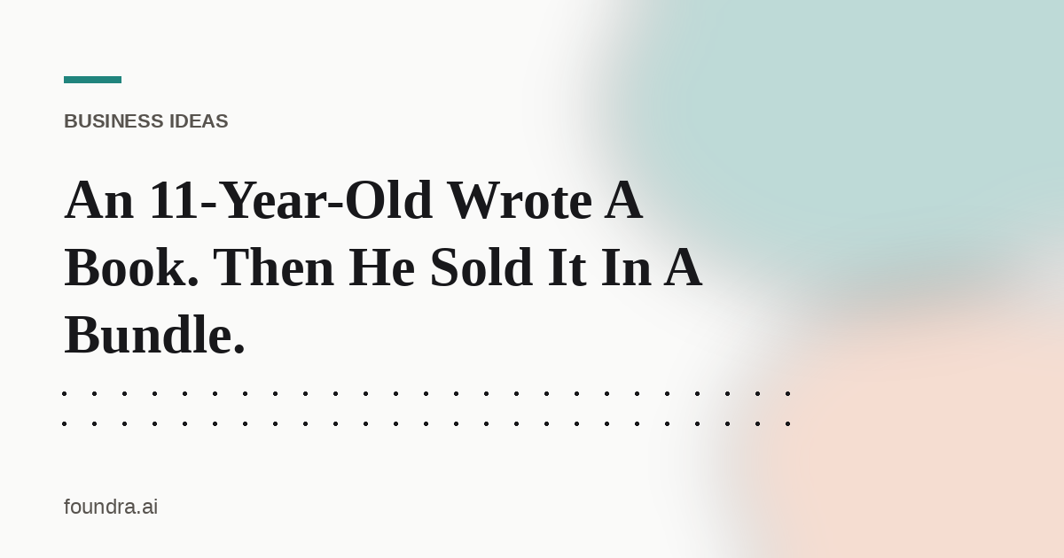 An 11-Year-Old Wrote A Book. Then He Sold It In A Bundle.