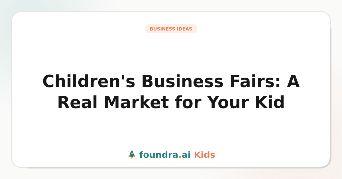 Children's Business Fairs: A Real Market for Your Kid