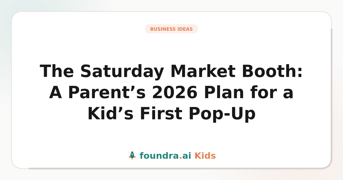 The Saturday Market Booth: A Parent’s 2026 Plan for a Kid’s First Pop-Up