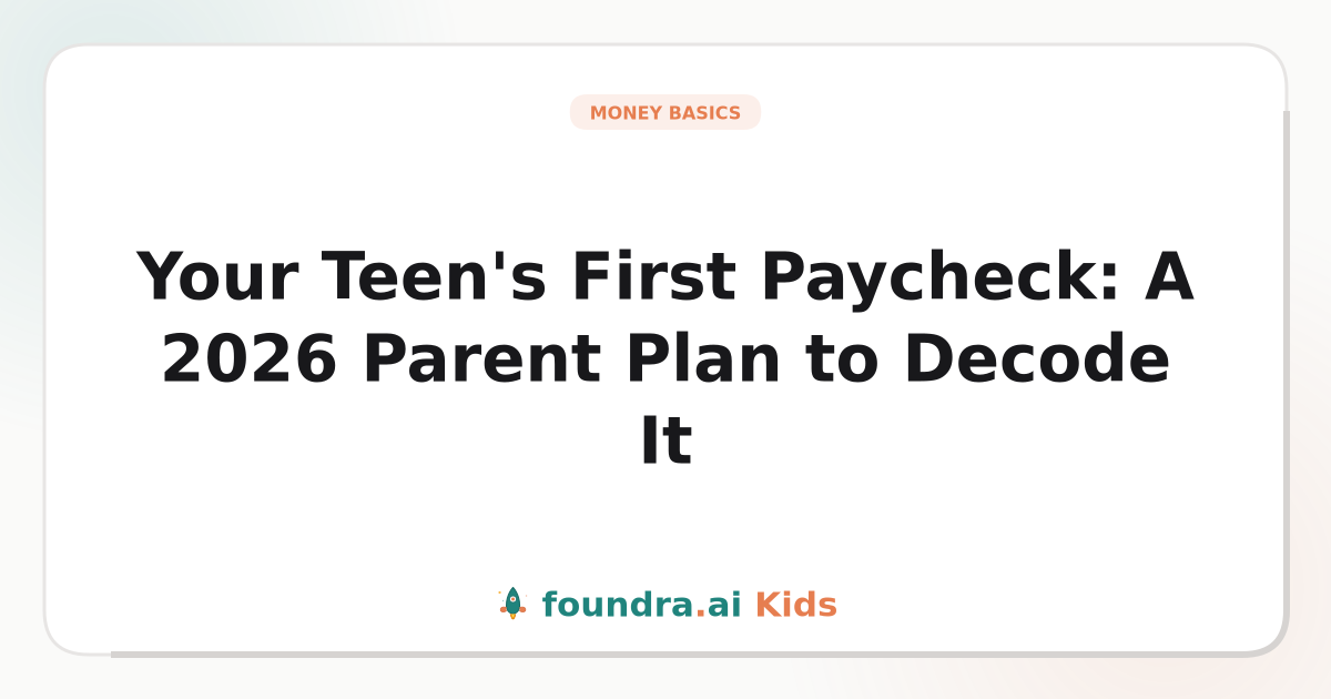 Your Teen's First Paycheck: A 2026 Parent Plan to Decode It