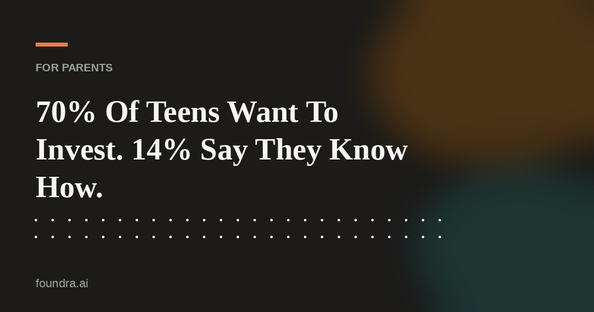 70% Of Teens Want To Invest. 14% Say They Know How.