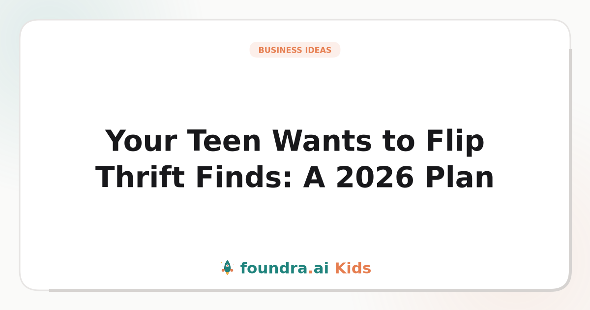 Your Teen Wants to Flip Thrift Finds: A 2026 Plan