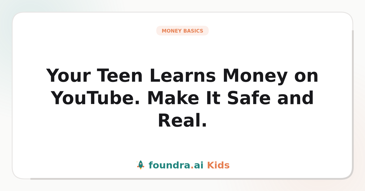 Your Teen Learns Money on YouTube. Make It Safe and Real.
